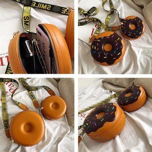 Leather Chocolate Frosted Sprinkles Donut Bag